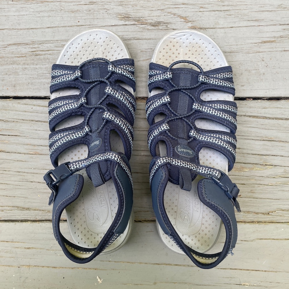 Women’s Skechers Arch-fit Blue Sport Sandals